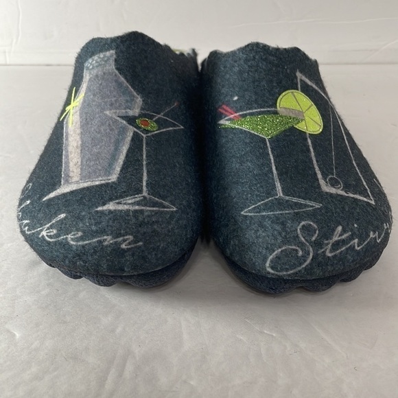 Cocktail Hour Slip On Mules Slides Posie-N-Friends Blue Women’s Slipper 6.5-7 - Picture 4 of 10